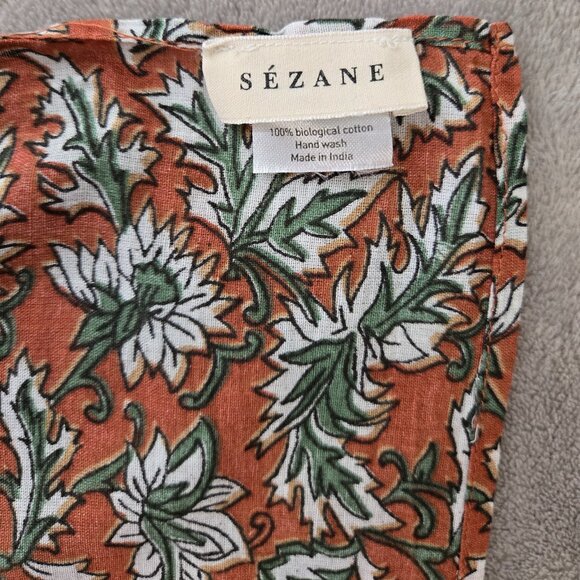 Sézane Multicolor Floral Scarf, Cotton - Picture 3 of 9